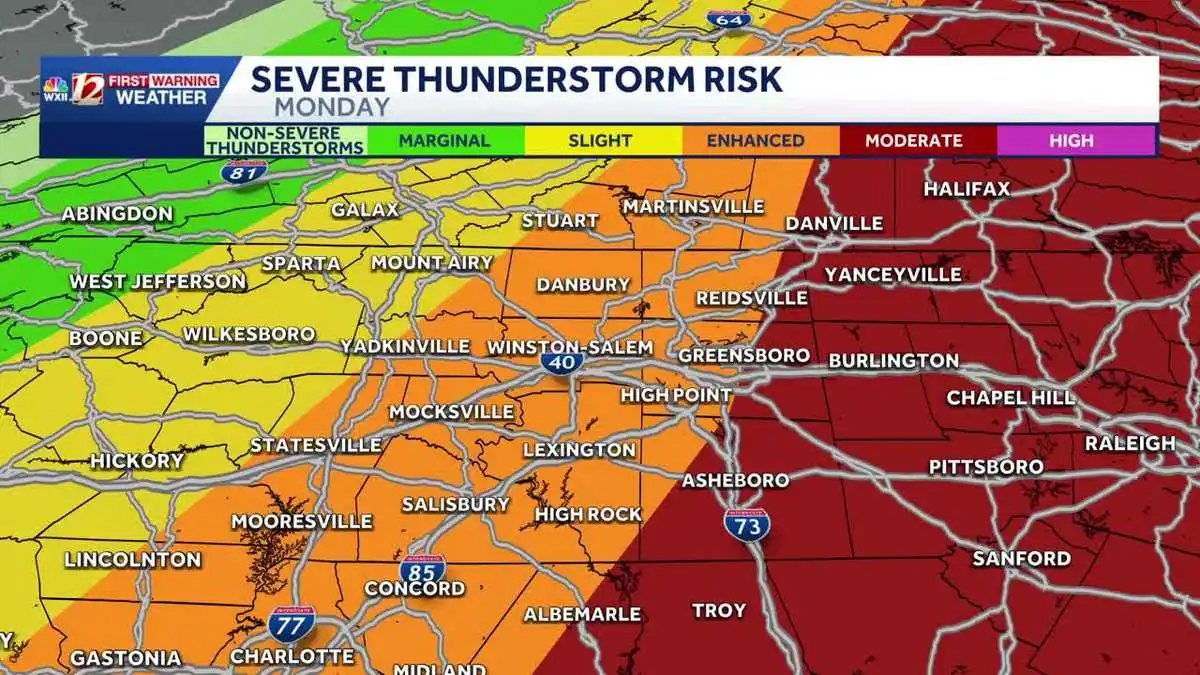 Greensboro, Piedmont Triad Face Rare Level 4 Severe Weather Risk, Tornado Warnings Issued