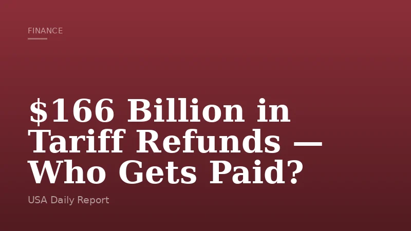$166 Billion in Tariff Refunds — Who Gets Paid?