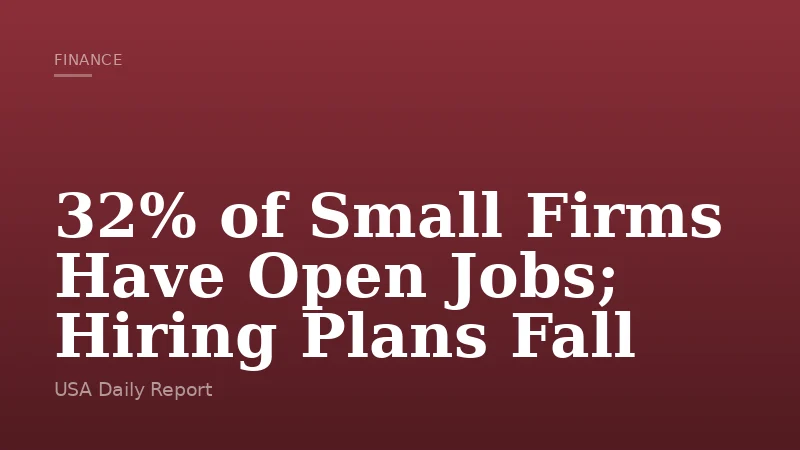 32% of Small Firms Have Open Jobs; Hiring Plans Fall