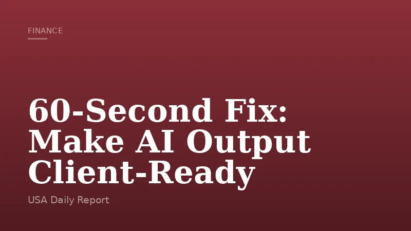60-Second Fix: Make AI Output Client-Ready