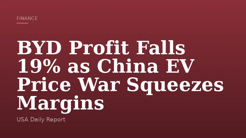 BYD Profit Falls 19% as China EV Price War Squeezes Margins