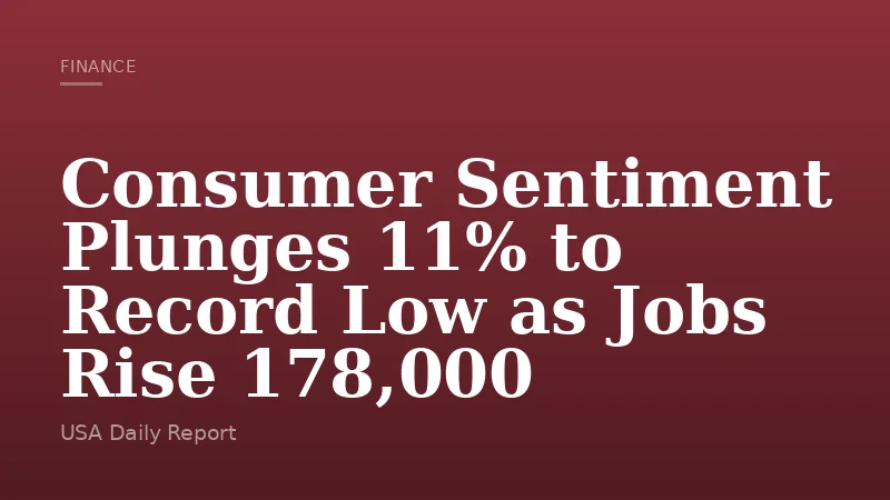 Consumer Sentiment Plunges 11% to Record Low as Jobs Rise 178,000