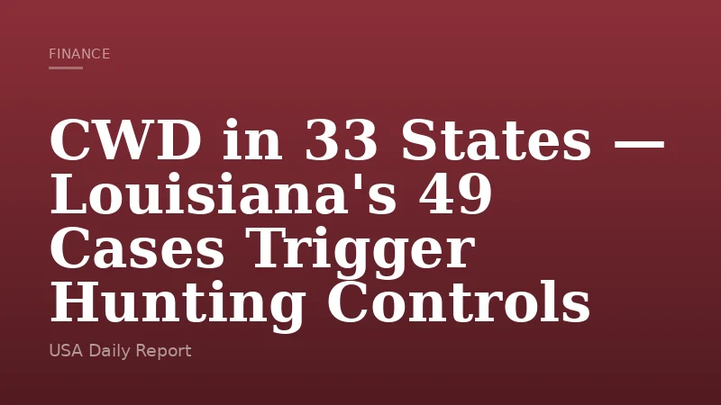 CWD in 33 States — Louisiana's 49 Cases Trigger Hunting Controls