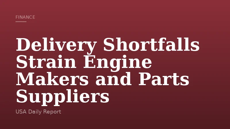 Delivery Shortfalls Strain Engine Makers and Parts Suppliers