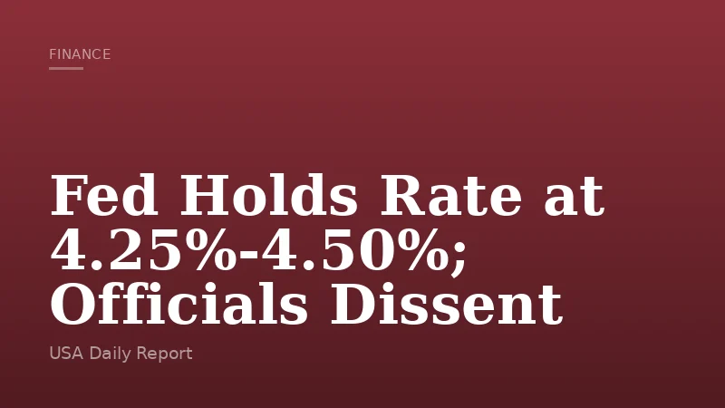 Fed Holds Rate at 4.25%-4.50%; Officials Dissent