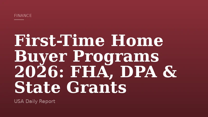 First-Time Home Buyer Programs 2026: FHA, DPA & State Grants