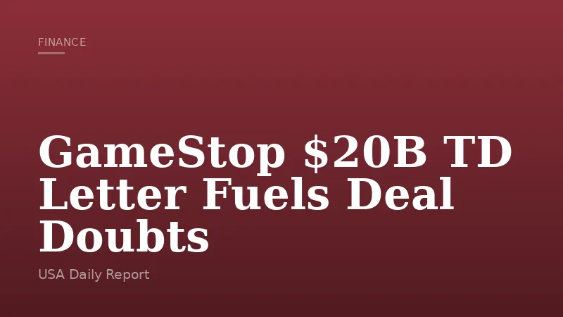 GameStop $20B TD Letter Fuels Deal Doubts