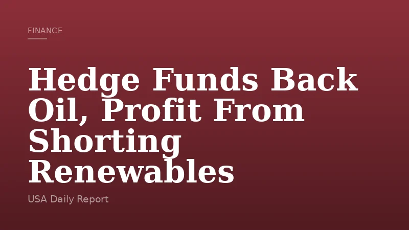 Hedge Funds Back Oil, Profit From Shorting Renewables