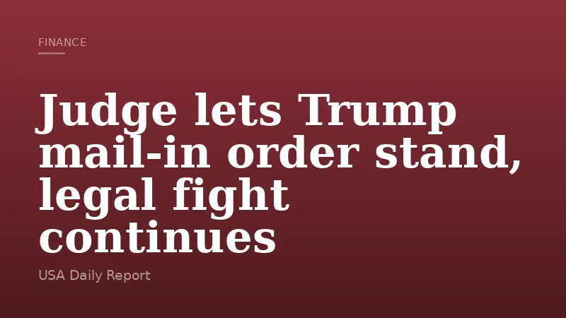 Judge lets Trump mail‑in order stand, legal fight continues