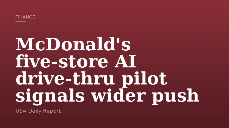 McDonald's five-store AI drive-thru pilot signals wider push