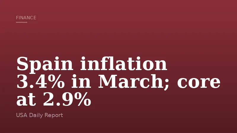 Spain inflation 3.4% in March; core at 2.9%