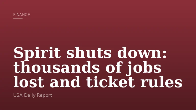 Spirit shuts down: thousands of jobs lost and ticket rules