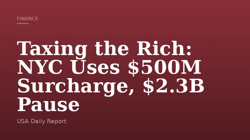 Taxing the Rich: NYC Uses $500M Surcharge, $2.3B Pause