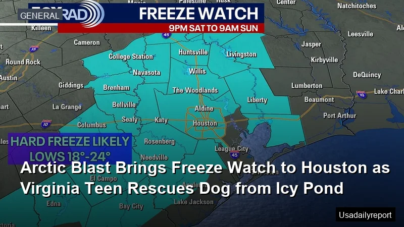 Arctic Blast Brings Freeze Watch to Houston as Virginia Teen Rescues Dog from Icy Pond
