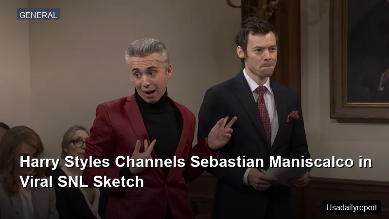 Harry Styles Channels Sebastian Maniscalco in Viral SNL Sketch