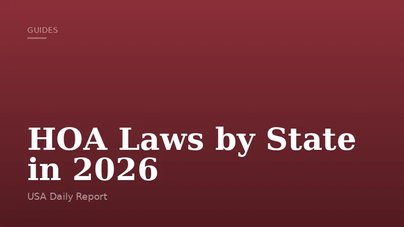 HOA Laws by State in 2026