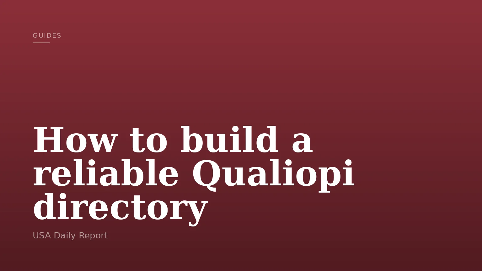 How to build a reliable Qualiopi directory