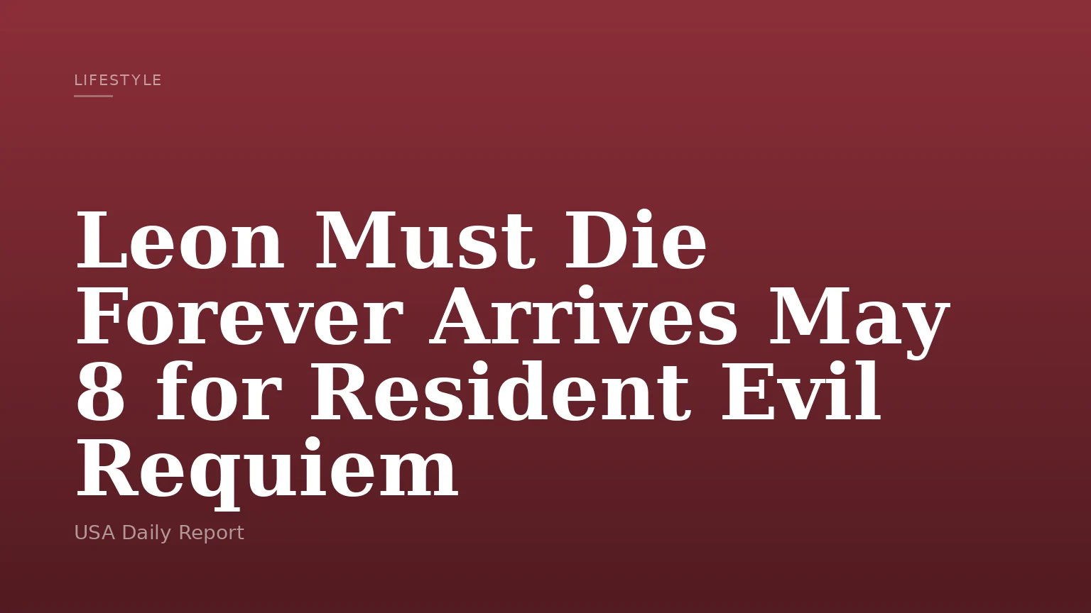 Leon Must Die Forever Arrives May 8 for Resident Evil Requiem
