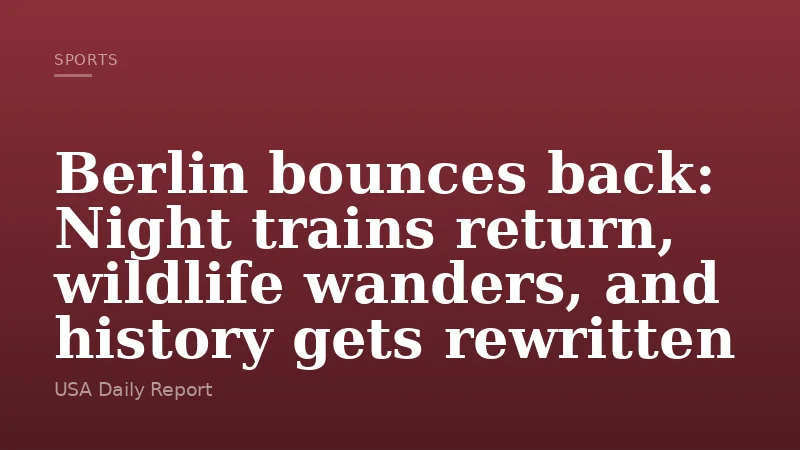 Berlin bounces back: Night trains return, wildlife wanders, and history gets rewritten