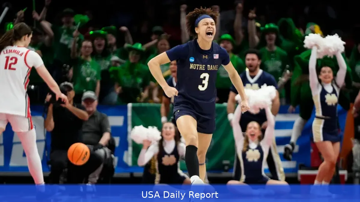 Notre Dame Women’s Basketball Shocks Vanderbilt to Reach Elite Eight; Hannah Hidalgo Sets NCAA Steals Record