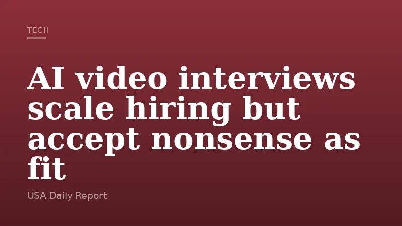 AI video interviews scale hiring but accept nonsense as fit