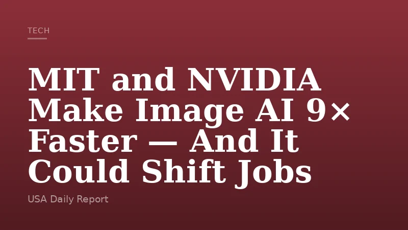 MIT and NVIDIA Make Image AI 9× Faster — And It Could Shift Jobs