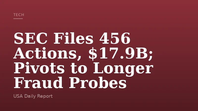 SEC Files 456 Actions, $17.9B; Pivots to Longer Fraud Probes