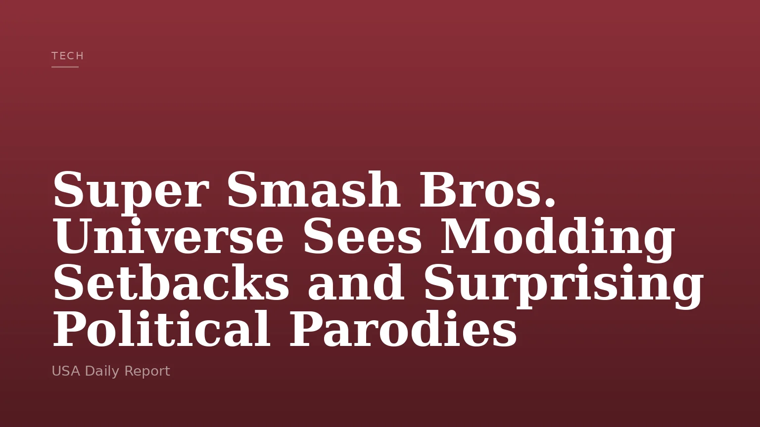 Super Smash Bros. Universe Sees Modding Setbacks and Surprising Political Parodies