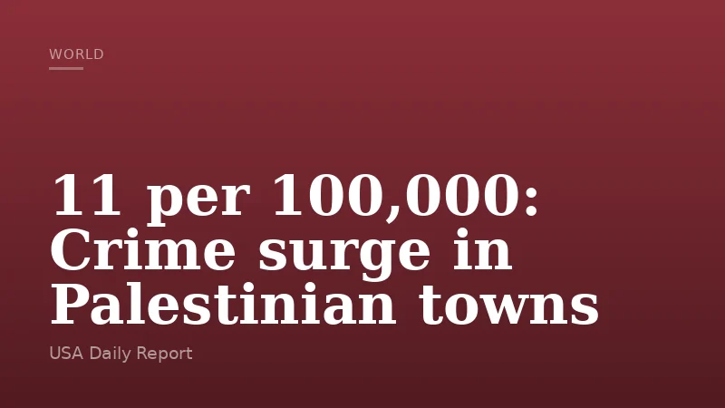 11 per 100,000: Crime surge in Palestinian towns