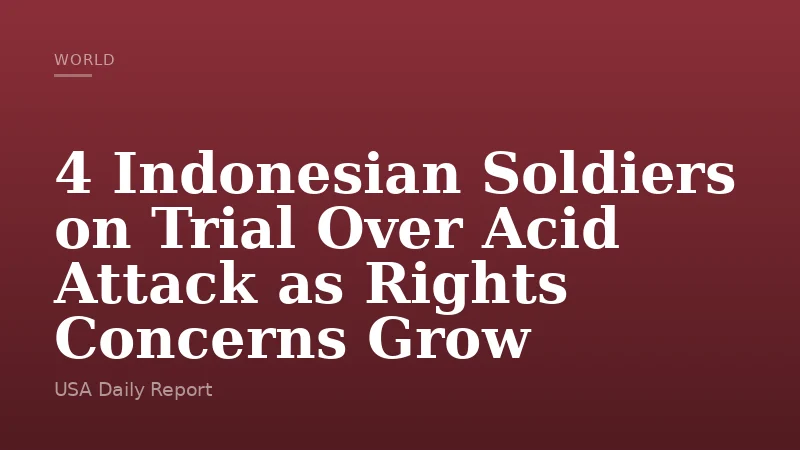 4 Indonesian Soldiers on Trial Over Acid Attack as Rights Concerns Grow
