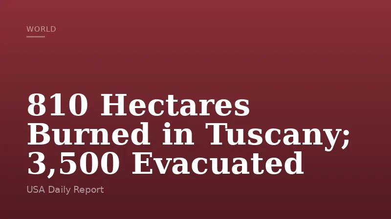 810 Hectares Burned in Tuscany; 3,500 Evacuated