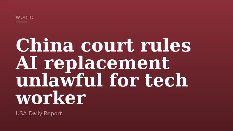China court rules AI replacement unlawful for tech worker