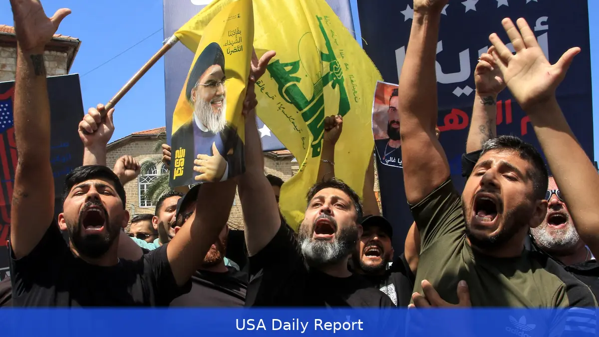 Hezbollah Supporters Rally Outside Lebanese PM's Office as Talks with Israel Loom