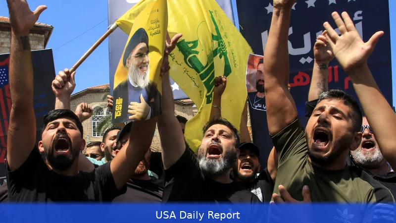 Hezbollah Supporters Rally Outside Lebanese PM's Office as Talks with Israel Loom