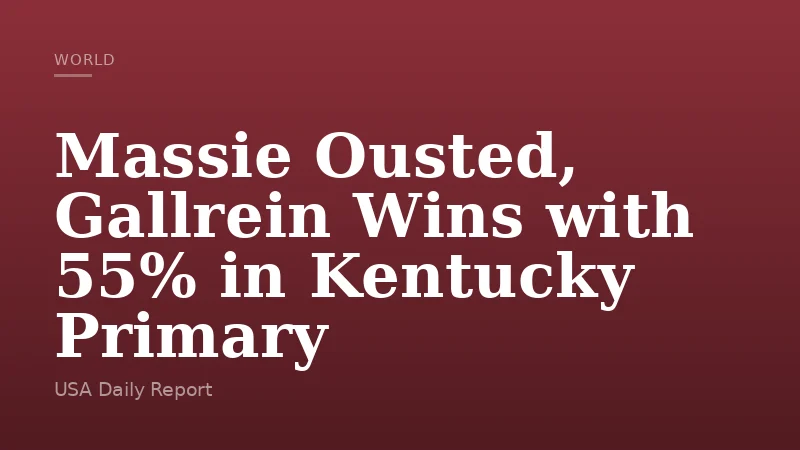 Massie Ousted, Gallrein Wins with 55% in Kentucky Primary