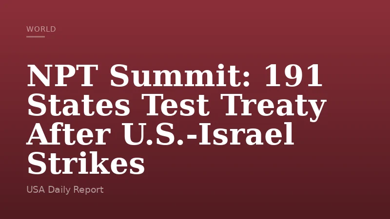NPT Summit: 191 States Test Treaty After U.S.-Israel Strikes