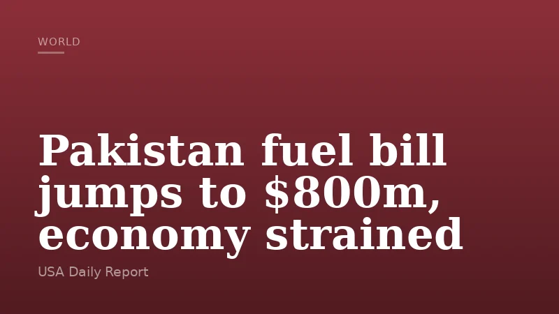 Pakistan fuel bill jumps to $800m, economy strained
