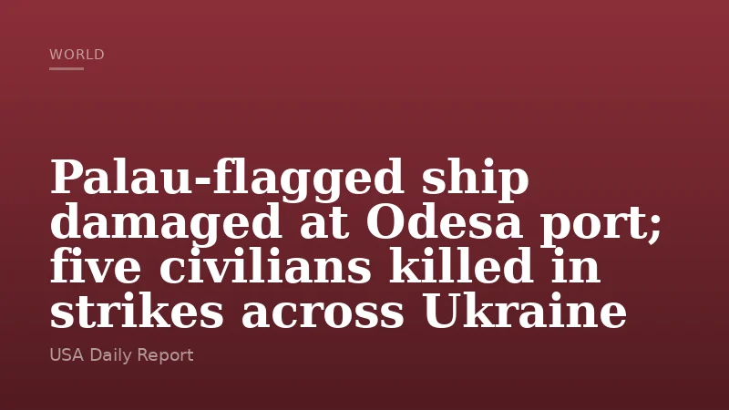 Palau-flagged ship damaged at Odesa port; five civilians killed in strikes across Ukraine