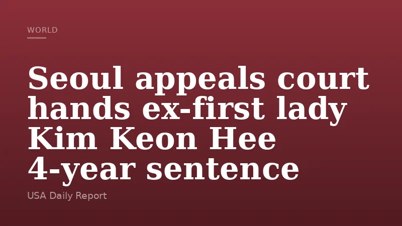 Seoul appeals court hands ex-first lady Kim Keon Hee 4-year sentence