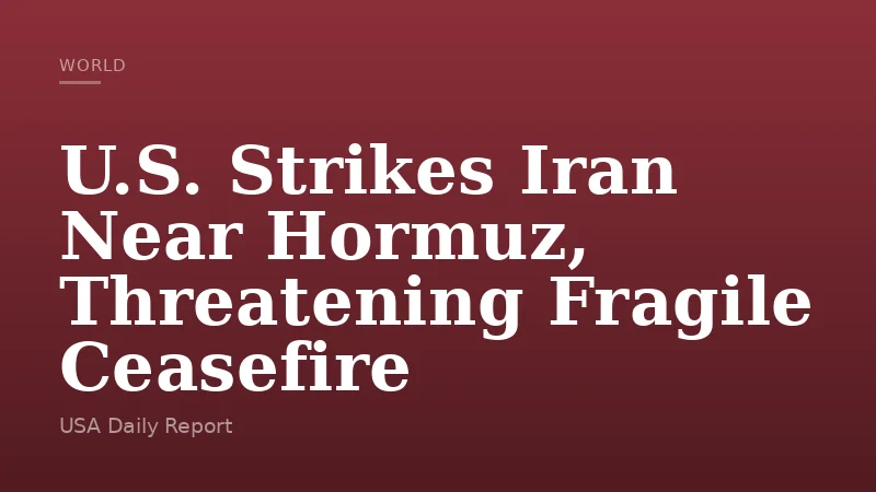 U.S. Strikes Iran Near Hormuz, Threatening Fragile Ceasefire